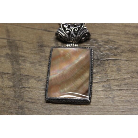ExEx Claudia Agudelo Pendant Necklace Sterling Abalone Mother of Pearl Jewelry‎ - Picture 6 of 15